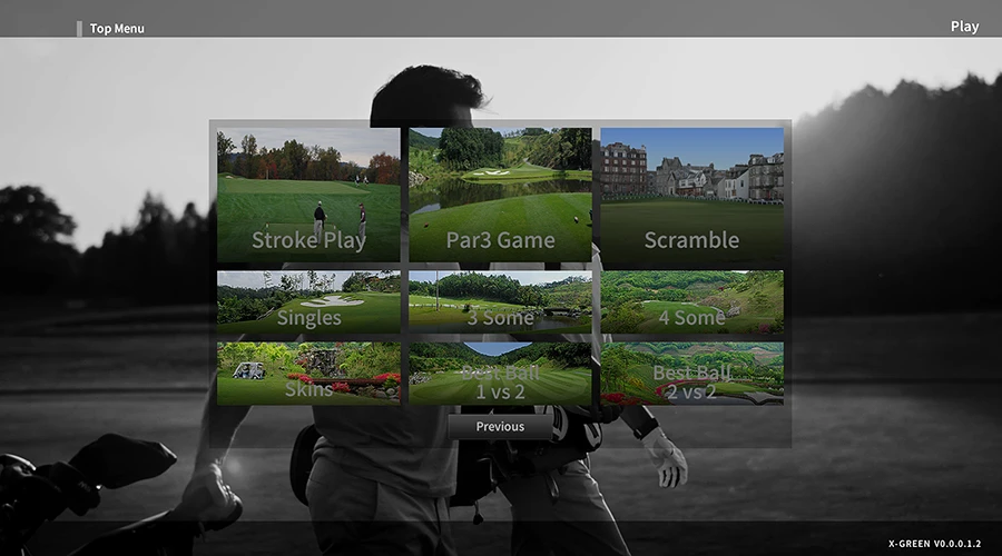UI X-GREEN — pemilihan mode permainan