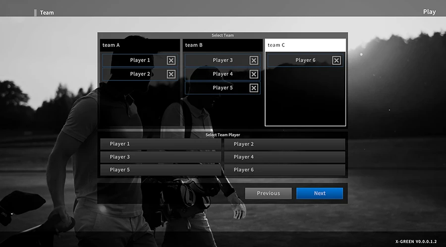 UI X-GREEN — pemilihan tim Scramble